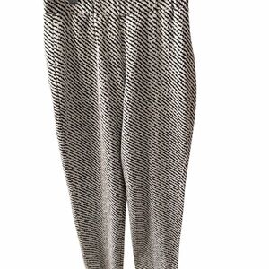Michael Kors Black and White Diagonal Stripe Joggers